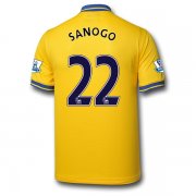 13-14 Arsenal #22 SANOGO Away Yellow Jersey Shirt