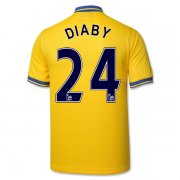 13-14 Arsenal #24 Diaby Away Yellow Jersey Shirt