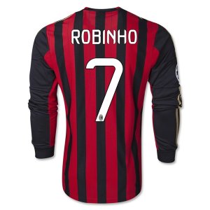 13-14 AC Milan #7 ROBINHO Home Long Sleeve Shirt